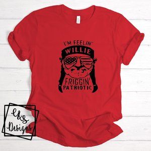 I'm Feeling Willie Fricken Patriotic Bella Canvas Unisex Tee red